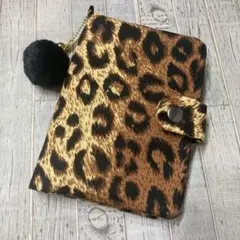 マルチカードケース（お薬手帳・保険証・通帳等）レオパード柄（チャーム付き）