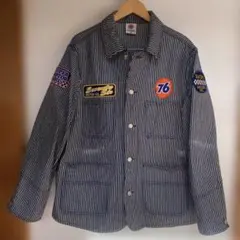 76Lubricants 刺繍ワッペン デニムカバーオールジャケット