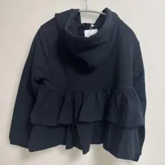 可愛い❣️Aqua Garage バックフリルジップアップパーカー ブラック Mのサムネイル