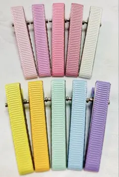 やっとこピン 40mm ベビーヘアクリップ ヘアピン パステル10本セット