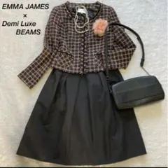 【 Mサイズ】綺麗系ママスーツデミルクスビームスノーカラー ツイード　 卒入学式