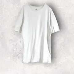 半袖Tシャツ　ホワイト　M 透け感　コットン混　シンプル　無地