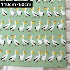 オックス生地 ペリカン柄 グリーン 110cm×60cm