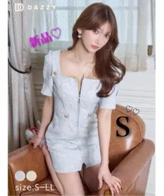 【新品♡タグ付き】dazy store ツイードジップ　キャバドレス♡S