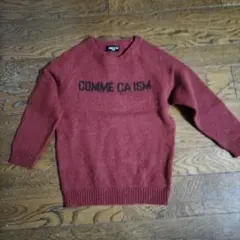 COMME CA ISM エンジ ロゴセーター 130A