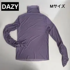 SHEIN DAZY シースルー 長袖トップス 紫 M ストレッチ