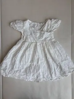 h&m 白チェック柄ワンピース 80cm