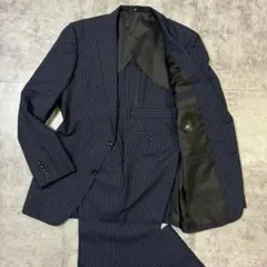 【美品】　SUIT SELECT スーツセットアップ　XL ネイビー ストライプのサムネイル