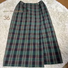 グリーンレーベルリラクシング　36 チェック柄タイトスカート