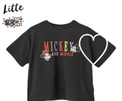 新品未使用　ミッキー＆ミニー 刺繍 Tシャツ ブラック メンズMサイズ