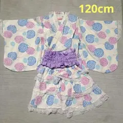 Yukata Dress あじさい柄　浴衣ドレス　120cm