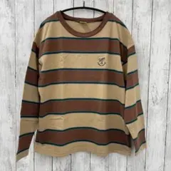 【 DOUBLE NAME 】ダブルネーム マルチボーダー刺繍ロンTEEのサムネイル