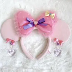 ディズニー ミニー ピンク リボン ハート　イヤリング カチューシャ