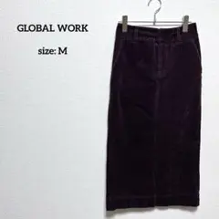 美品 グローバルワーク コーデュロイ タイトスカート M ストレッチ ボルドー
