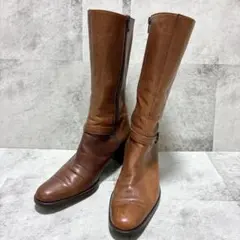 Marie Club ブラウン　レザー ロング ブーツ ベルト付き 24cm