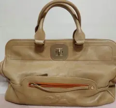 値下げ‼️Longchamp レザー ハンドバッグ ベージュのサムネイル