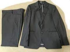 ブラック ストライプスーツセット　裏地おしゃれ