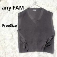 anyFAM エニィファム Vネック ノースリーブセーター モカブラウン