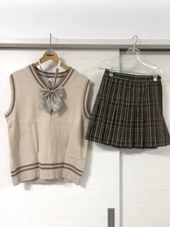 WEGO 制服3点セット(ベスト、スカート、リボン)