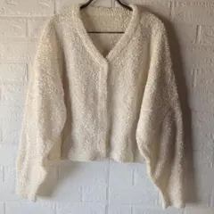 Amista　ニットカーディガン　フワフワ　M