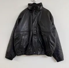 超超スペシャル 80s エディーバウアー レザー ダウンジャケット L ブラック