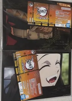 一番くじ　鬼滅の刃　上弦の参　H賞　ミニビジュアルポスター　竈門禰豆子 我妻善逸