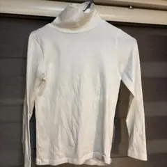 ホワイトタートルネック長袖Tシャツ Mサイズ