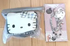 新品　ハローキティ　BRILMY ミニポーチ　ミラー付きビーズストラップ　2点