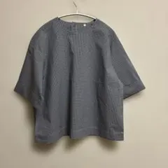 無印良品　MUJI 婦人　乾きやすい　ブロード五分袖ブラウス　Mのサムネイル