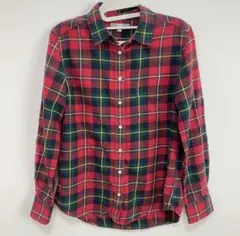 ユニクロ フランネルシャツ M チェック柄 レッド