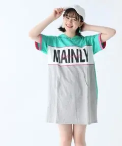 150cm レピピアルマリオ 配色 切り替え パーカー 半袖 ワンピース