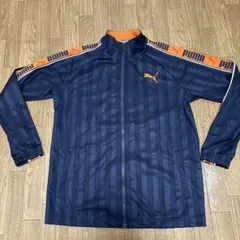 PUMA ストライプジャケット M ネイビー/オレンジ