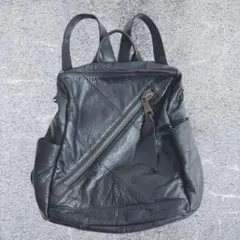 Leather Patchwork Y2K archive Backpack