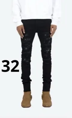 mnml X165 Paisley Stretch Denim Black 32