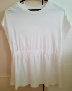 美品レディース無印半袖Tシャツ白トップスチュニックマタニティユニクロMUJIゴム