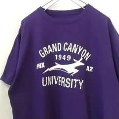 グランドキャニオン大学 カレッジ ロゴ Tシャツ パープル XL相当 海外古着