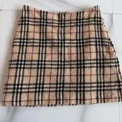 希少 BURBERRY BLUE LABEL ミニ スカートノバチェック 日本製