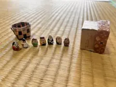 籠七福神 ミニチュア　置物　籠入り