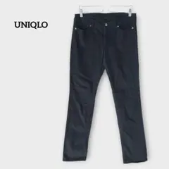 UNIQLO 海外仕様 コットン ストレートパンツ XL相当 ブラック