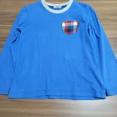 長袖カットソー 青色 ポケット付き