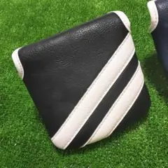 パターカバー マレット用 ブラック/白ライン マグネット脱着式