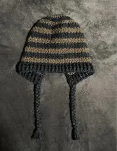 『専用』ボンネット帽子　ニット帽　耳付き帽子　クラッシャーハット　ハンドメイド