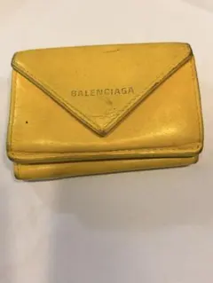BALENCIAGA ペーパーミニウォレットイエロー 三つ折り財布