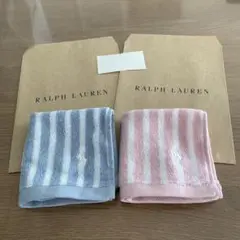 Ralph Lauren ストライプ タオルハンカチ 2枚セット