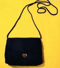 新品ランコムLANCOME金色ハートポーチ黒ポシェットショルダーバッグ昭和レトロ