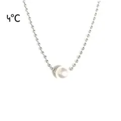 (美品) 4°C 一粒パールシルバーネックレス