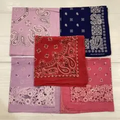 80s 90s まとめ売り vintage バンダナ ビンテージ 5枚セット