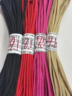 アウトレット★端切れ・パラコード・即決OK・限定・ブラック・ローズ系×４