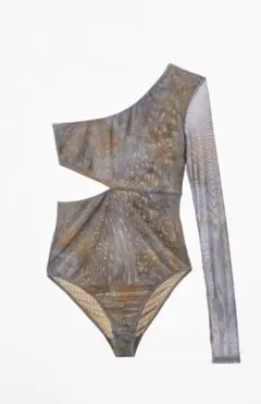 ZARA ボディスーツ　オフショルダー　カットアウト　トップス