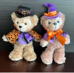 ハロウィン　ダッフィーとシェリーメイぬいぐるみバッジ